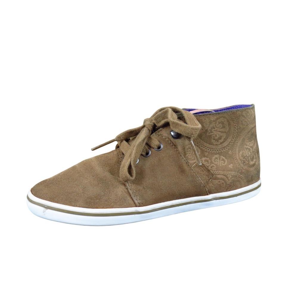 Vans Camryn Women Mid Top Sneaker Size 6 Casual Skate Brown Suede Paisley Purple - Picture 1 of 6